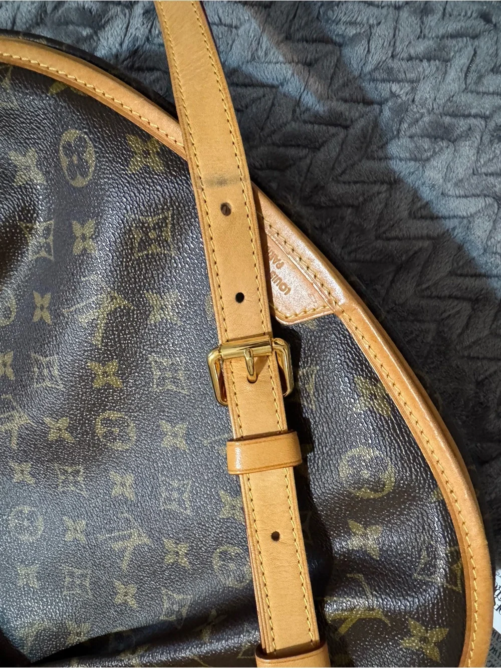 Louis Vuitton Monogram Canvas Shoulder Bag in Brown and Tan
